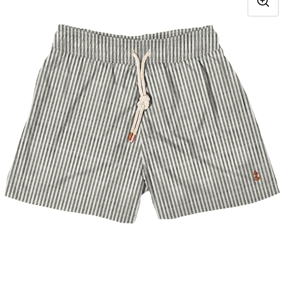 Retromarine Men’s Luxury Gray Seersucker Swimsuit - Medium (32/33W)